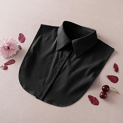 Men's Necktie - Detachable Fake Collar 4 Pack for Women Removable Half Shirt Collar, Solid - product detail view 9