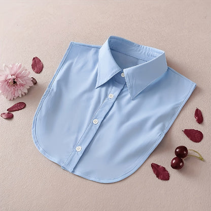 Men's Necktie - Detachable Fake Collar 4 Pack for Women Removable Half Shirt Collar, Solid - product detail view 10