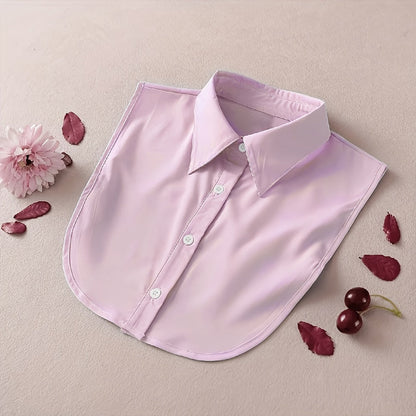 Men's Necktie - Detachable Fake Collar 4 Pack for Women Removable Half Shirt Collar, Solid - product detail view 11