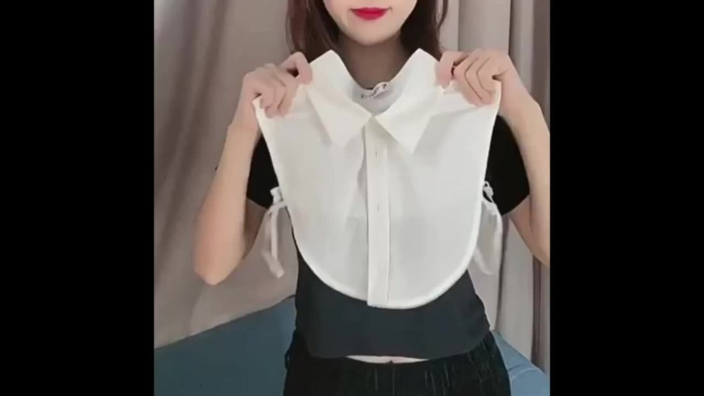 Men's Necktie - Detachable Fake Collar 4 Pack for Women Removable Half Shirt Collar, Solid - product detail view 12