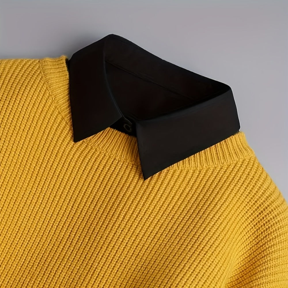 Men's Necktie - Detachable Fake Collar 4 Pack for Women Removable Half Shirt Collar, Solid - product detail view 13