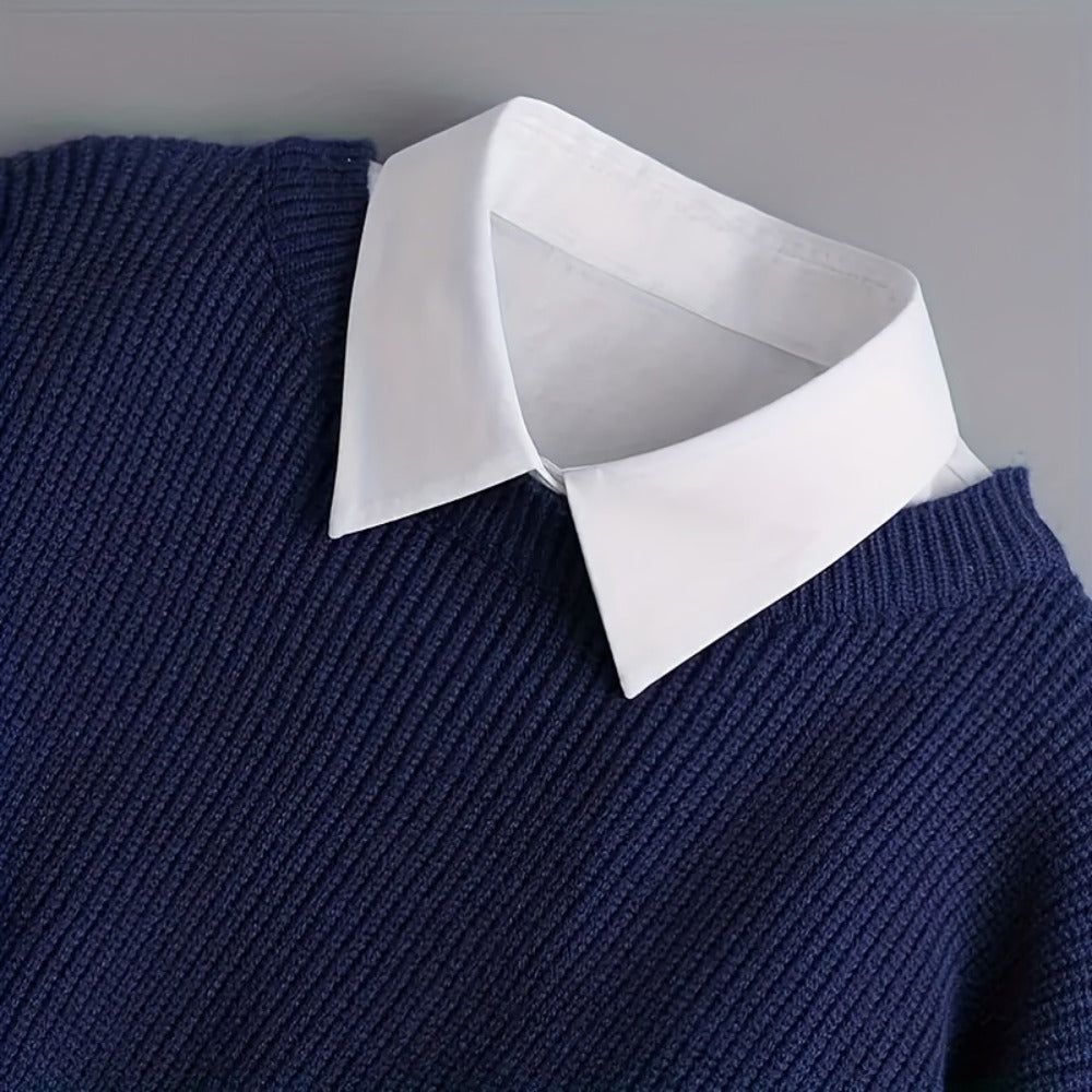 Men's Necktie - Detachable Fake Collar 4 Pack for Women Removable Half Shirt Collar, Solid - product detail view 14