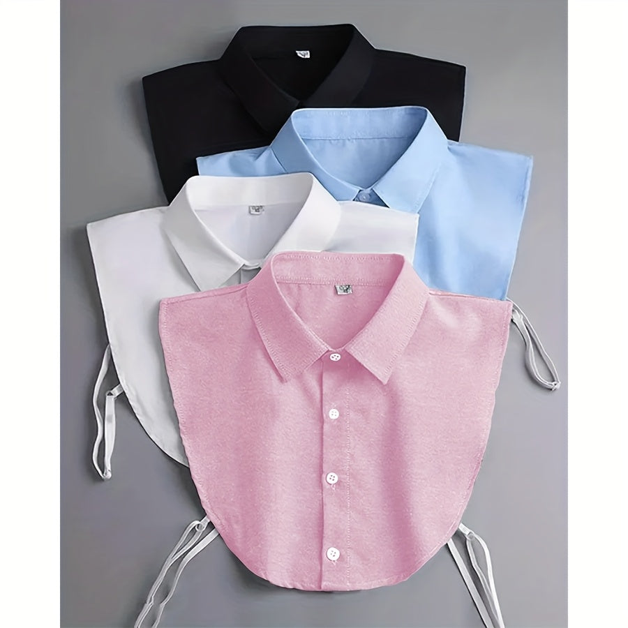Men's Necktie - Detachable Fake Collar 4 Pack for Women Removable Half Shirt Collar, Solid - product detail view 21