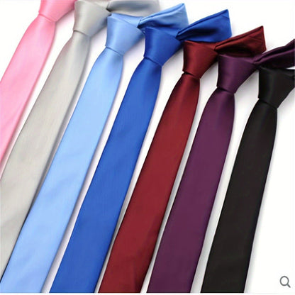 Men's Necktie - Narrow Tie Set 9 Pack Slim 2 Inch Polyester Neck Ties for Women Students - product detail view 4