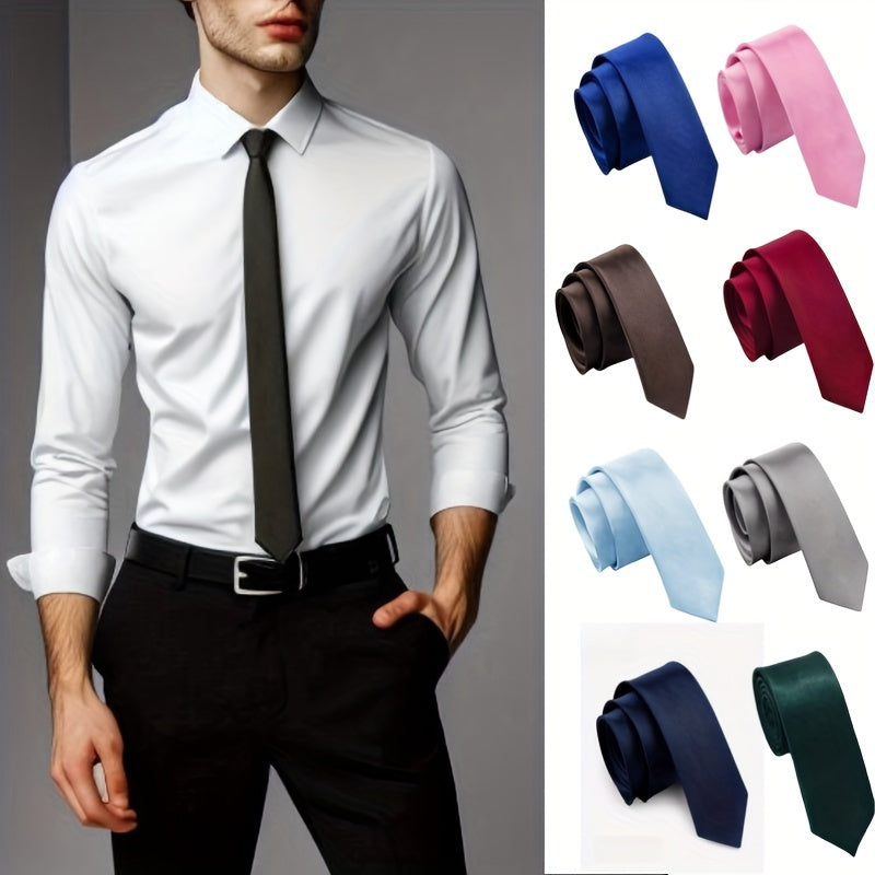 Men's Necktie - Narrow Tie Set 9 Pack Slim 2 Inch Polyester Neck Ties for Women Students - product detail view 5