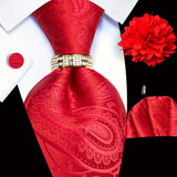 Red Paisley Tie Set -125+2