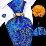 Golden Blue Tie Set -173+7