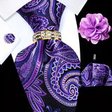 Purple Paisley Tie Set -190+11