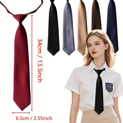 Men's Necktie - Pre-Tied Knotless Adjustable Tie 5 Pack for & Women Academic Style for - product detail view 4