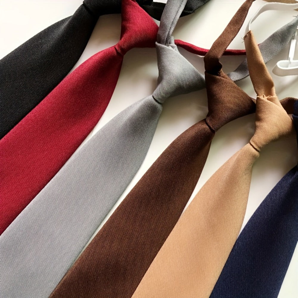 Men's Necktie - Pre-Tied Knotless Adjustable Tie 5 Pack for & Women Academic Style for - product detail view 10