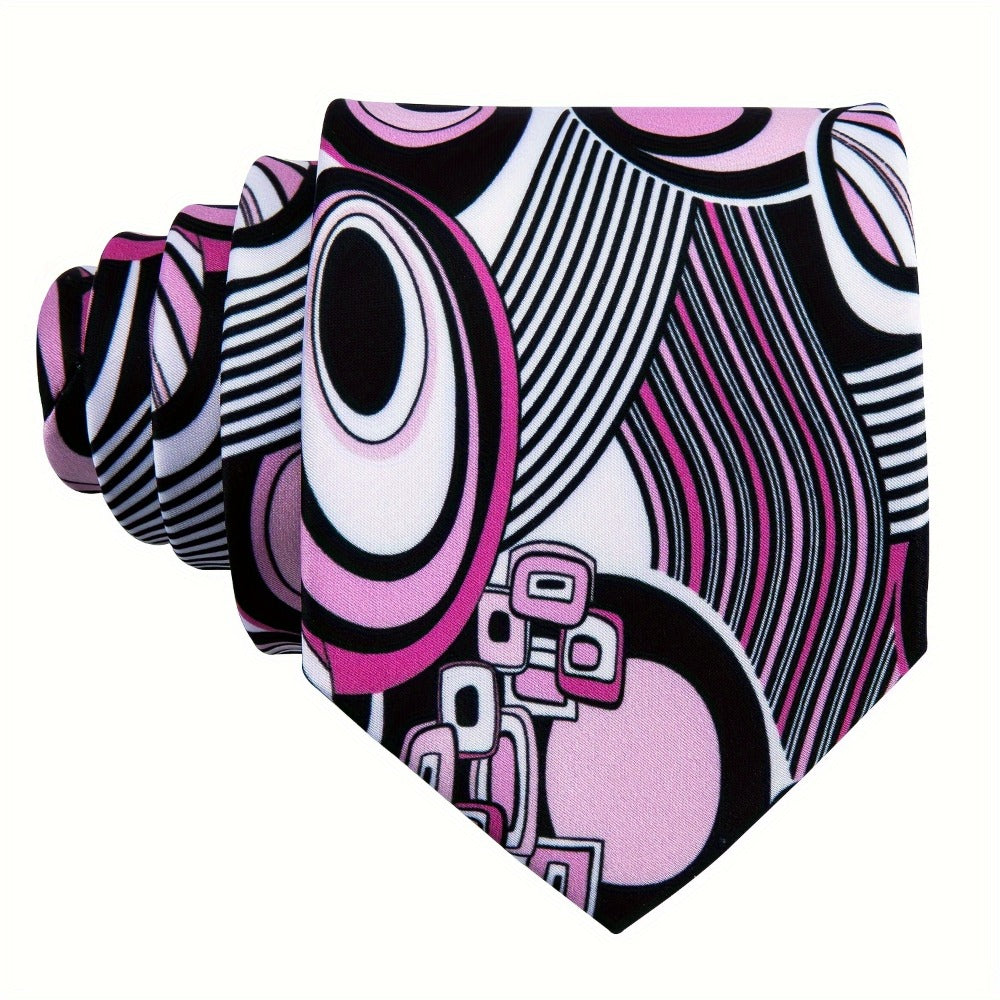 Men's Necktie - 's Set 4pcs Floral Print Tie - Breathable Pocket Square Cufflinks & Tie - product detail view 3