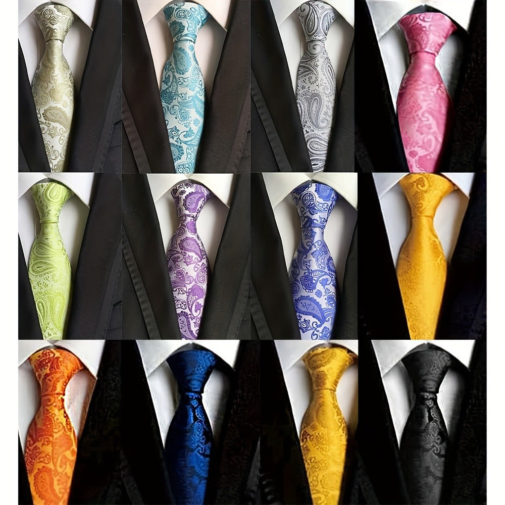 Men's Necktie - 's Ties Set 12 Pack - Classic Jacquard Woven Tie Lot for Business Formal - product detail view 3