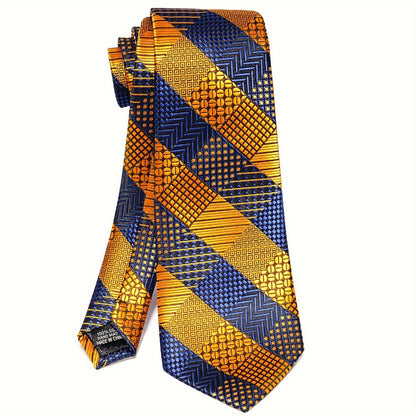 Men's Necktie - 's Wedding Set 5pcs - Matching Tie Pocket Square Cufflinks Tie Ring & - product detail view 12