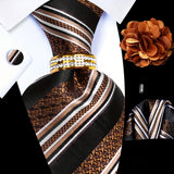 Brown Striped Tie Set -102+8
