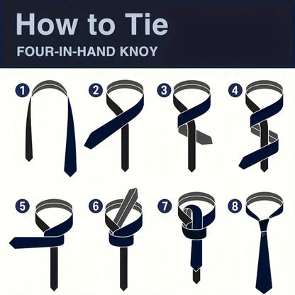 Men's Necktie - Satin Tie Set for 5 Piece Bow Tie Pocket Square Lapel Pin Cuff Links - product detail view 7