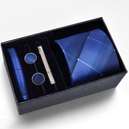 Men's Necktie - Tie Gift Box Set for 5 Piece Pocket Square Cufflinks Tie Clip | Elegant - product detail view 21