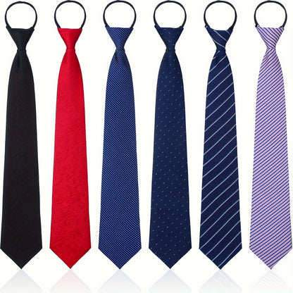 Men's Necktie - Zipper Tie Set 6 Pack Adjustable Pre-Tied for Women Kids - School Uniform - product detail view 8
