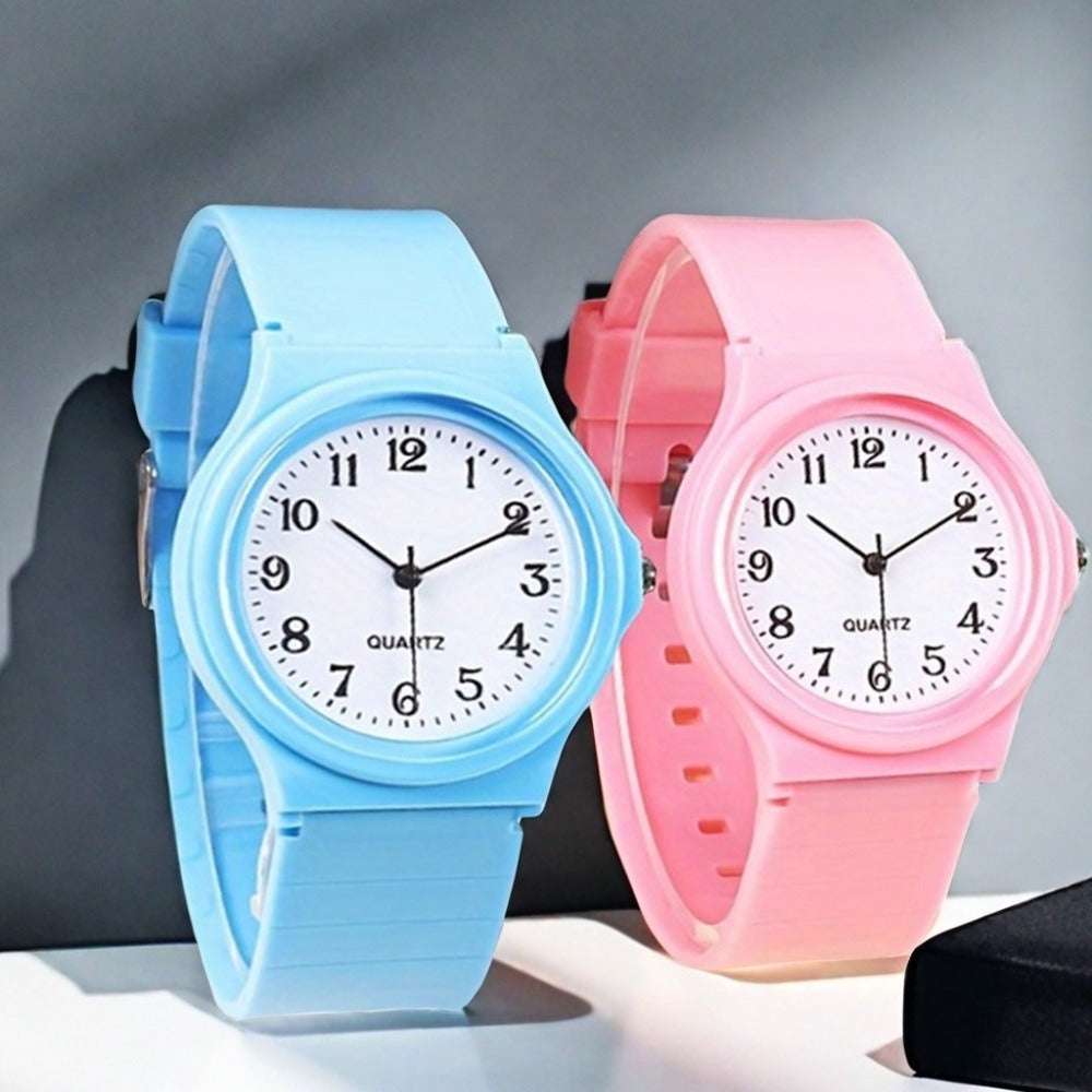 Men's Quartz Watch - Analog Set of 2 - Minimalist Round Face Casual Wristwatch with Movement - product detail view 2