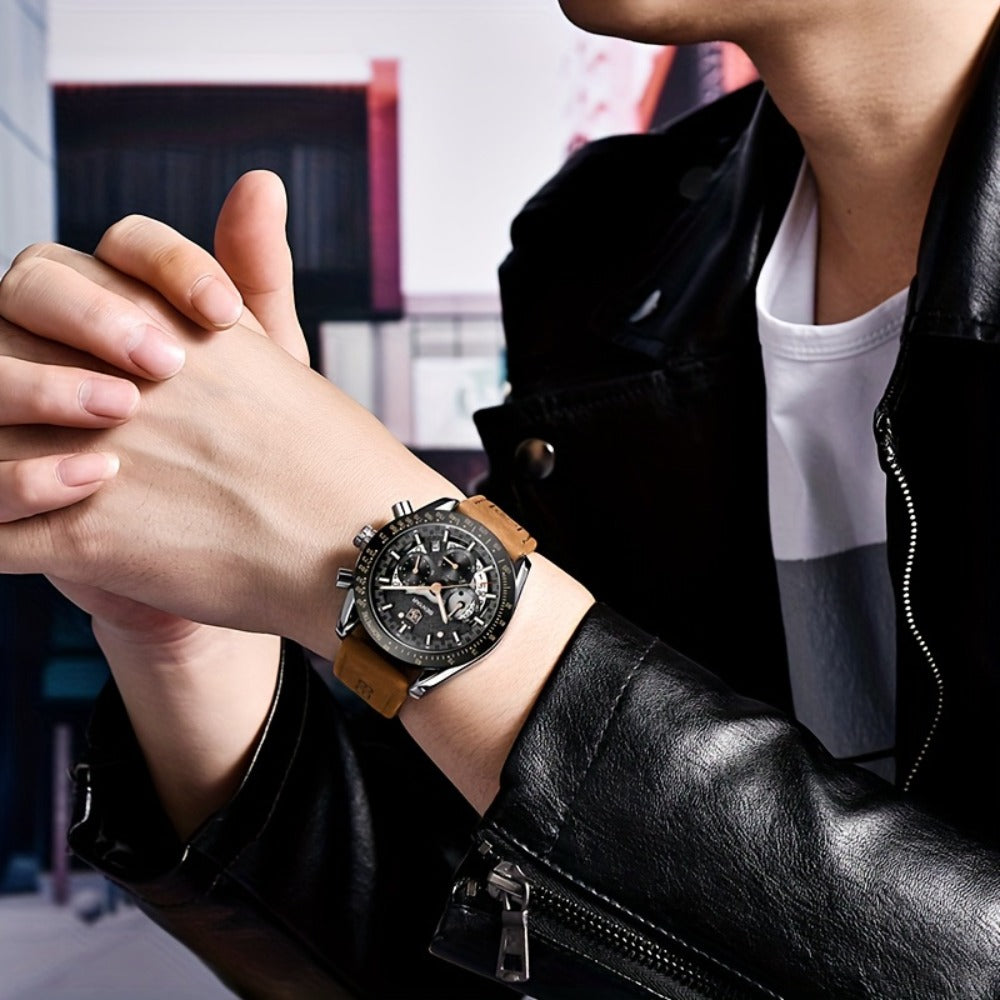 Men's Quartz Watch - BENYAR Luminous Chronograph Analog Big Face Business Sport Casual Fashion - product detail view 10