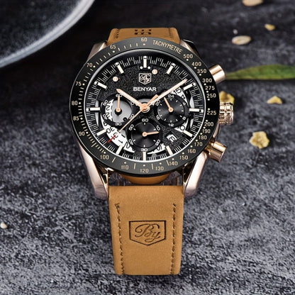 Men's Quartz Watch - BENYAR Luminous Chronograph Analog Big Face Business Sport Casual Fashion - product detail view 11