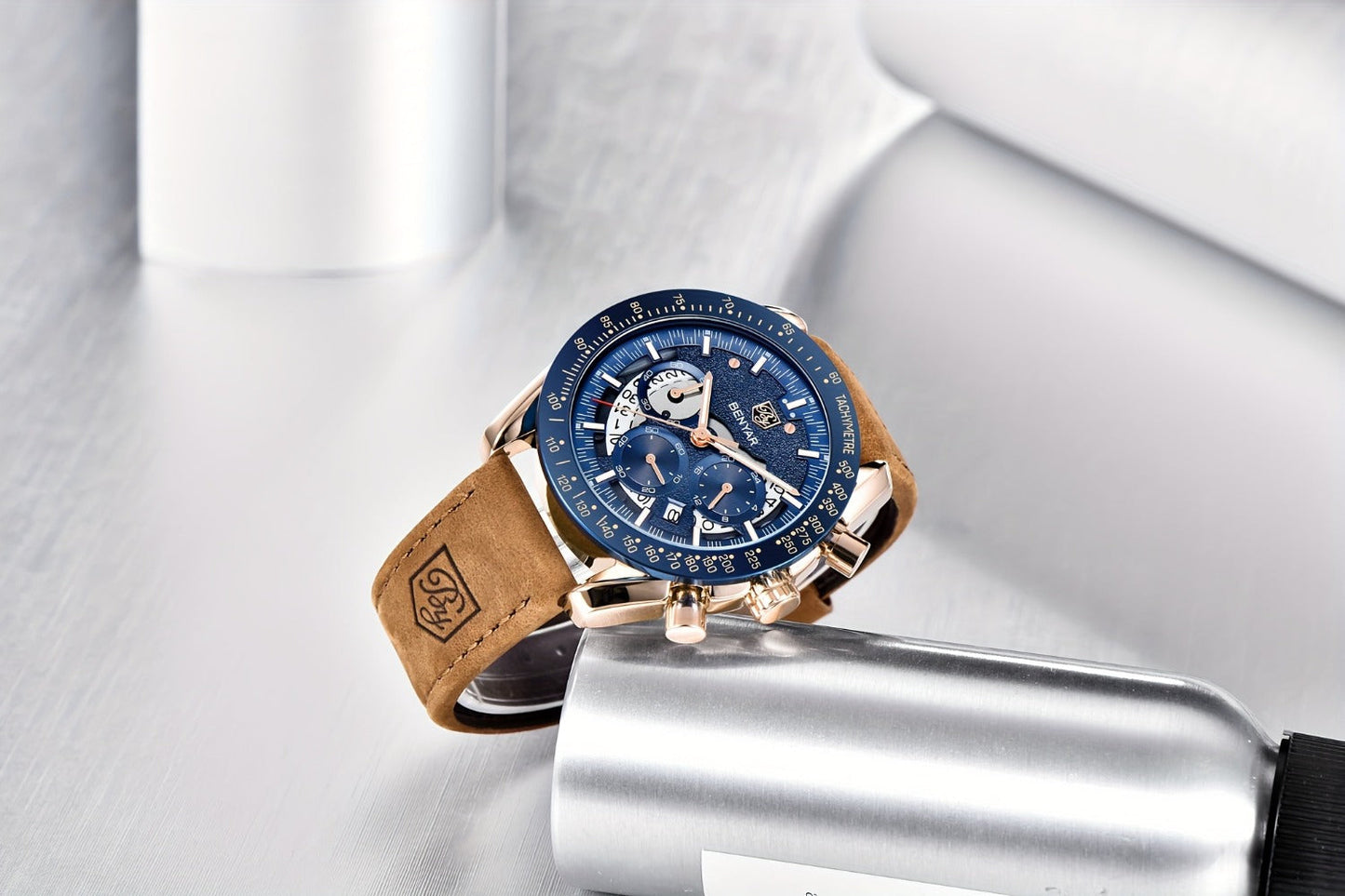 Men's Quartz Watch - BENYAR Luminous Chronograph Analog Big Face Business Sport Casual Fashion - product detail view 18