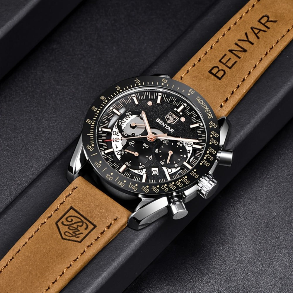 Men's Quartz Watch - BENYAR Luminous Chronograph Analog Big Face Business Sport Casual Fashion - product detail view 22