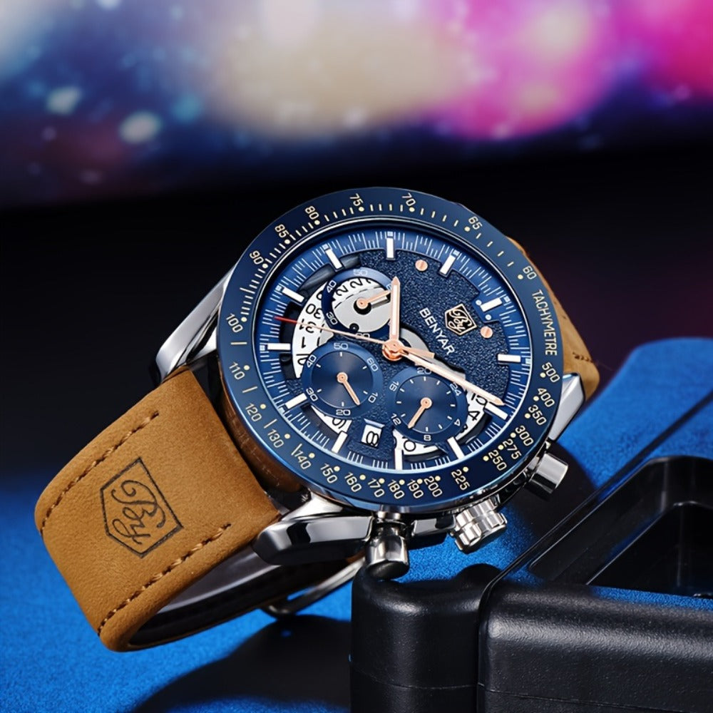 Men's Quartz Watch - BENYAR Luminous Chronograph Analog Big Face Business Sport Casual Fashion - product detail view 24
