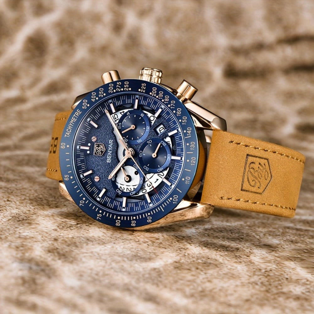 Men's Quartz Watch - BENYAR Luminous Chronograph Analog Big Face Business Sport Casual Fashion - product detail view 25