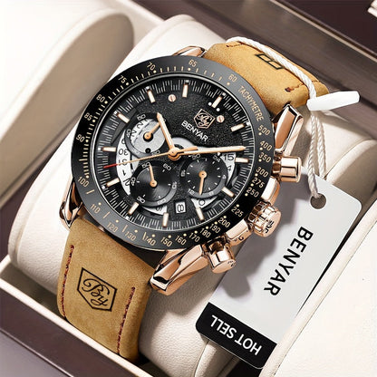 Men's Quartz Watch - BENYAR Luminous Chronograph Analog Big Face Business Sport Casual Fashion - product detail view 29
