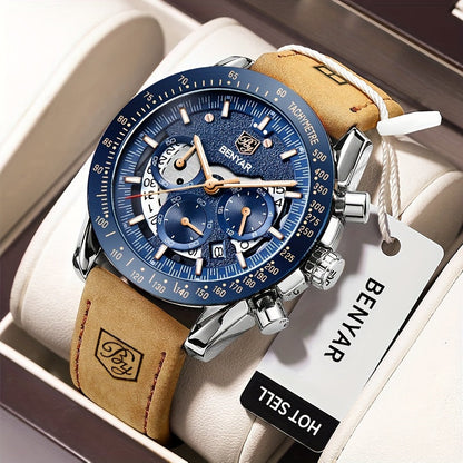 Men's Quartz Watch - BENYAR Luminous Chronograph Analog Big Face Business Sport Casual Fashion - product detail view 30