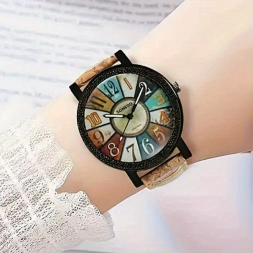 Men's Quartz Watch - Boho Colorful for Women Analog Wristwatch Fashion Casual Daily Dress - product detail view 3