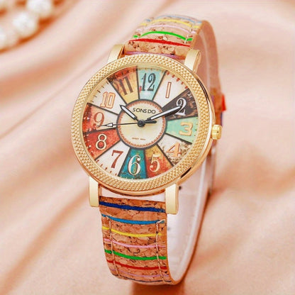Men's Quartz Watch - Boho Colorful for Women Analog Wristwatch Fashion Casual Daily Dress - product detail view 4