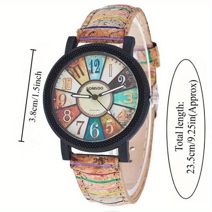 Men's Quartz Watch - Boho Colorful for Women Analog Wristwatch Fashion Casual Daily Dress - product detail view 5
