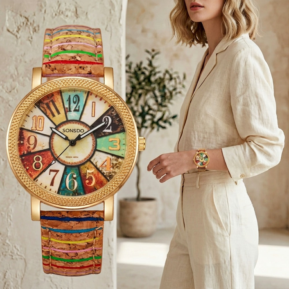 Men's Quartz Watch - Boho Colorful for Women Analog Wristwatch Fashion Casual Daily Dress - product detail view 6