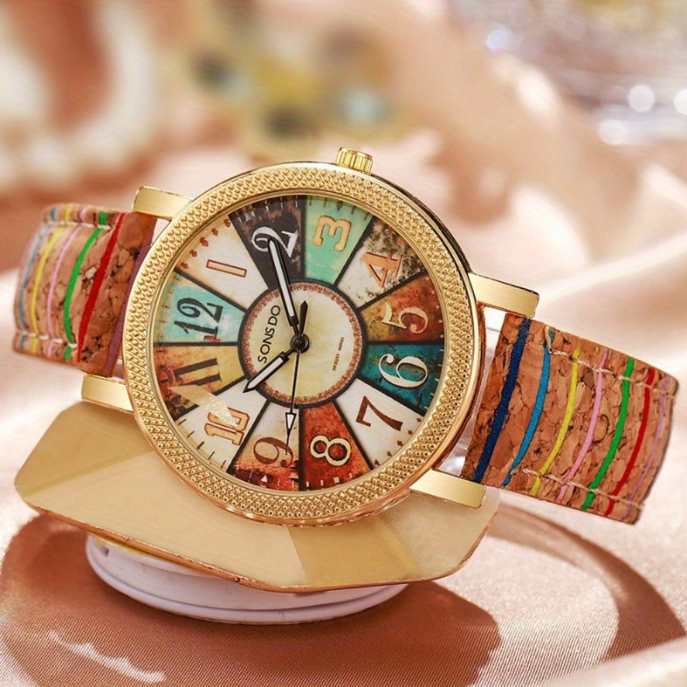 Men's Quartz Watch - Boho Colorful for Women Analog Wristwatch Fashion Casual Daily Dress - product detail view 8