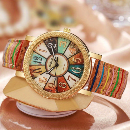 Men's Quartz Watch - Boho Colorful for Women Analog Wristwatch Fashion Casual Daily Dress - product detail view 8