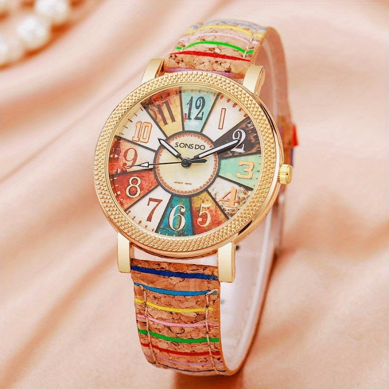Men's Quartz Watch - Boho Colorful for Women Analog Wristwatch Fashion Casual Daily Dress - product detail view 13