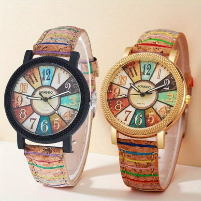 Men's Quartz Watch - Boho Colorful for Women Analog Wristwatch Fashion Casual Daily Dress - product detail view 14