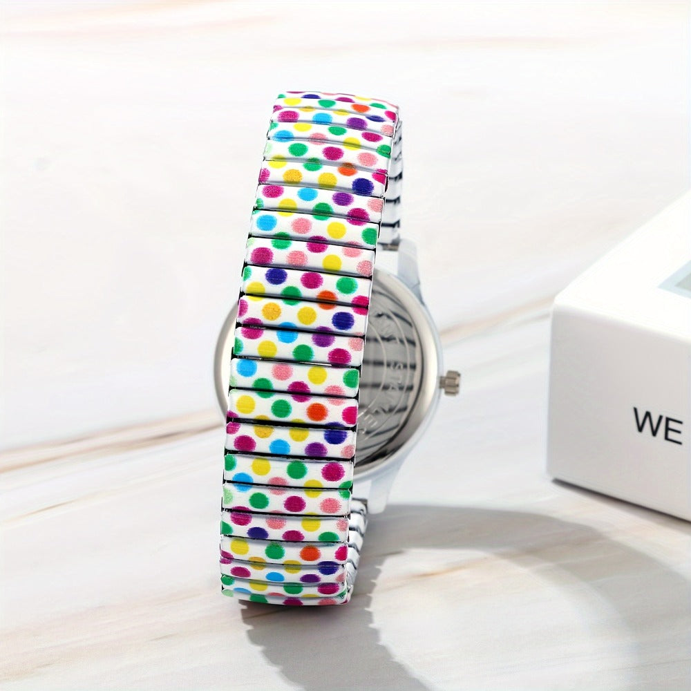Women's Quartz Watch - Boho for Elastic Stretch Strap Analog Wristwatch - Large Arabic Numeral - product detail view 2