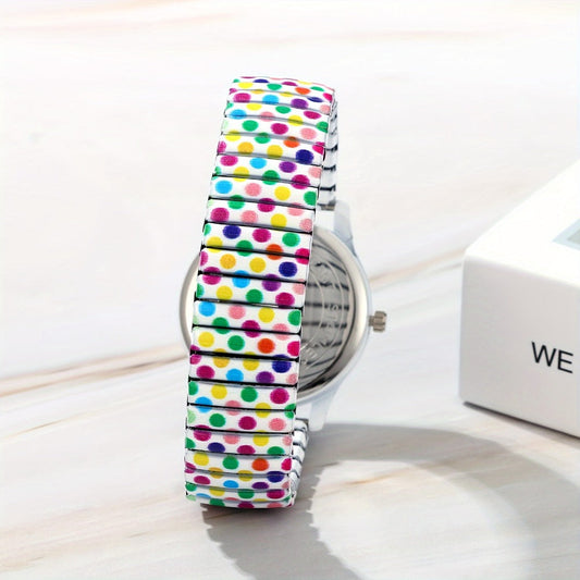 Women's Quartz Watch - Boho for Elastic Stretch Strap Analog Wristwatch - Large Arabic Numeral - product detail view 2