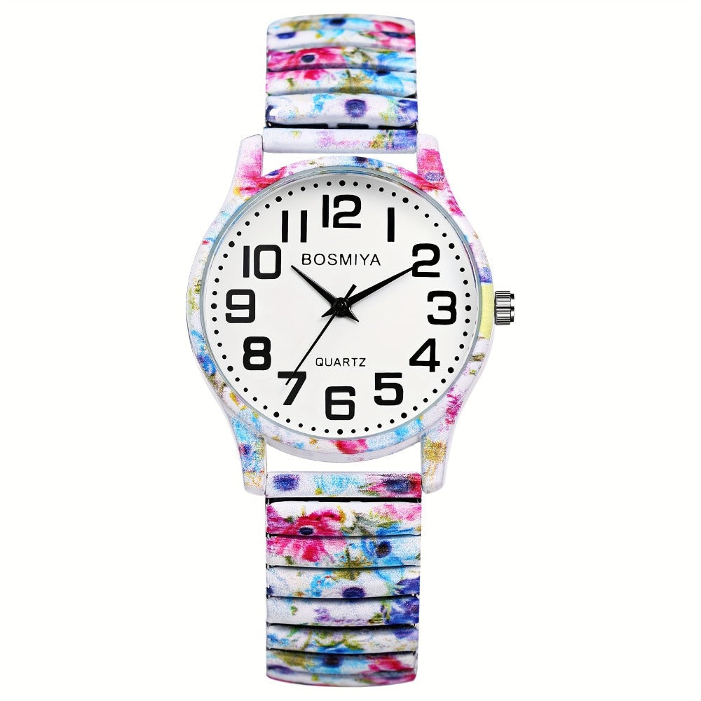 Women's Quartz Watch - Boho for Elastic Stretch Strap Analog Wristwatch - Large Arabic Numeral - product detail view 7