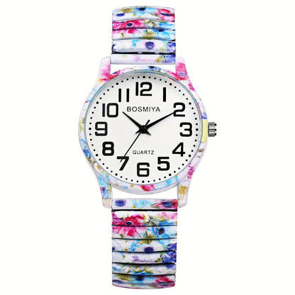 Women's Quartz Watch - Boho for Elastic Stretch Strap Analog Wristwatch - Large Arabic Numeral - product detail view 7