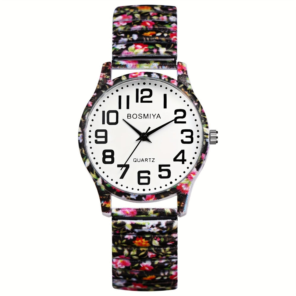 Women's Quartz Watch - Boho for Elastic Stretch Strap Analog Wristwatch - Large Arabic Numeral - product detail view 13