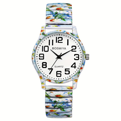 Women's Quartz Watch - Boho for Elastic Stretch Strap Analog Wristwatch - Large Arabic Numeral - product detail view 15