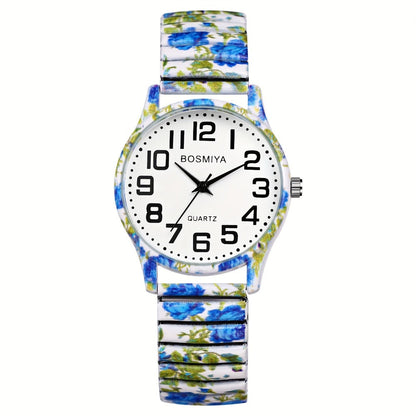 Women's Quartz Watch - Boho for Elastic Stretch Strap Analog Wristwatch - Large Arabic Numeral - product detail view 17
