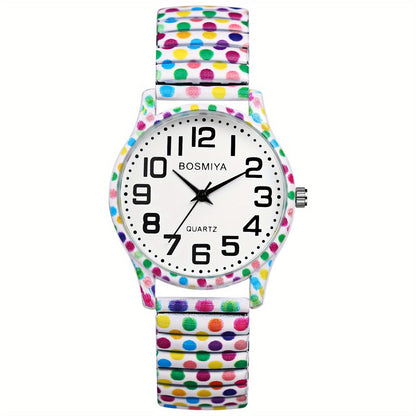 Women's Quartz Watch - Boho for Elastic Stretch Strap Analog Wristwatch - Large Arabic Numeral - product detail view 24