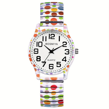 Women's Quartz Watch - Boho for Elastic Stretch Strap Analog Wristwatch - Large Arabic Numeral - product detail view 25