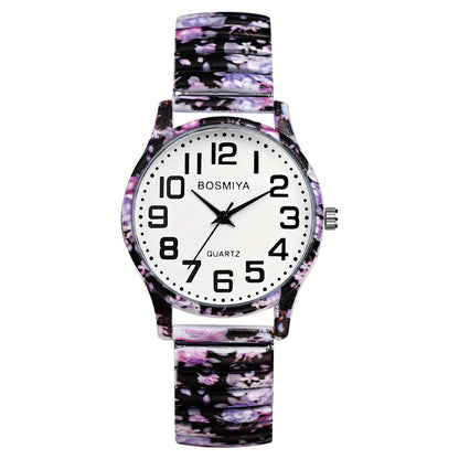 Women's Quartz Watch - Boho for Elastic Stretch Strap Analog Wristwatch - Large Arabic Numeral - product detail view 27