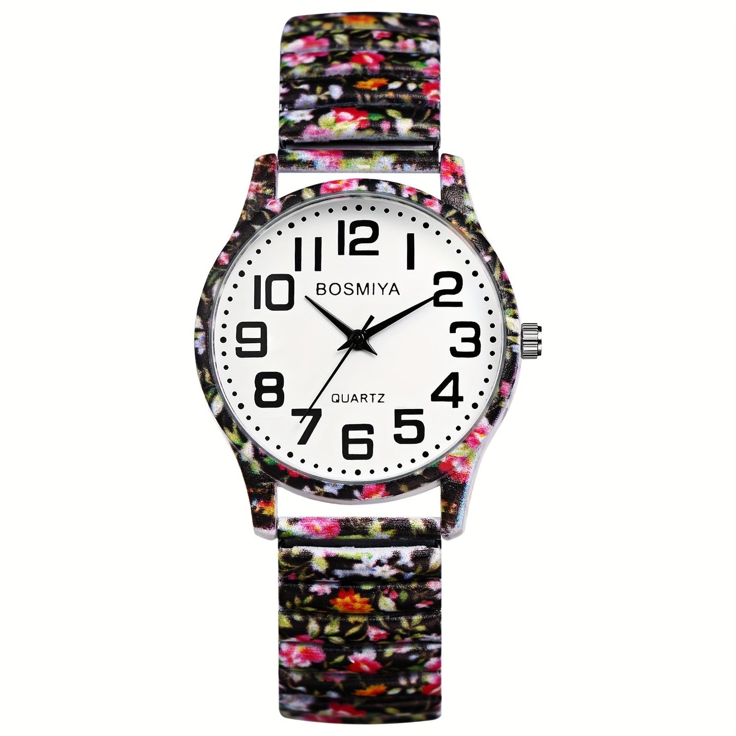 Women's Quartz Watch - Boho for Elastic Stretch Strap Analog Wristwatch - Large Arabic Numeral - product detail view 28