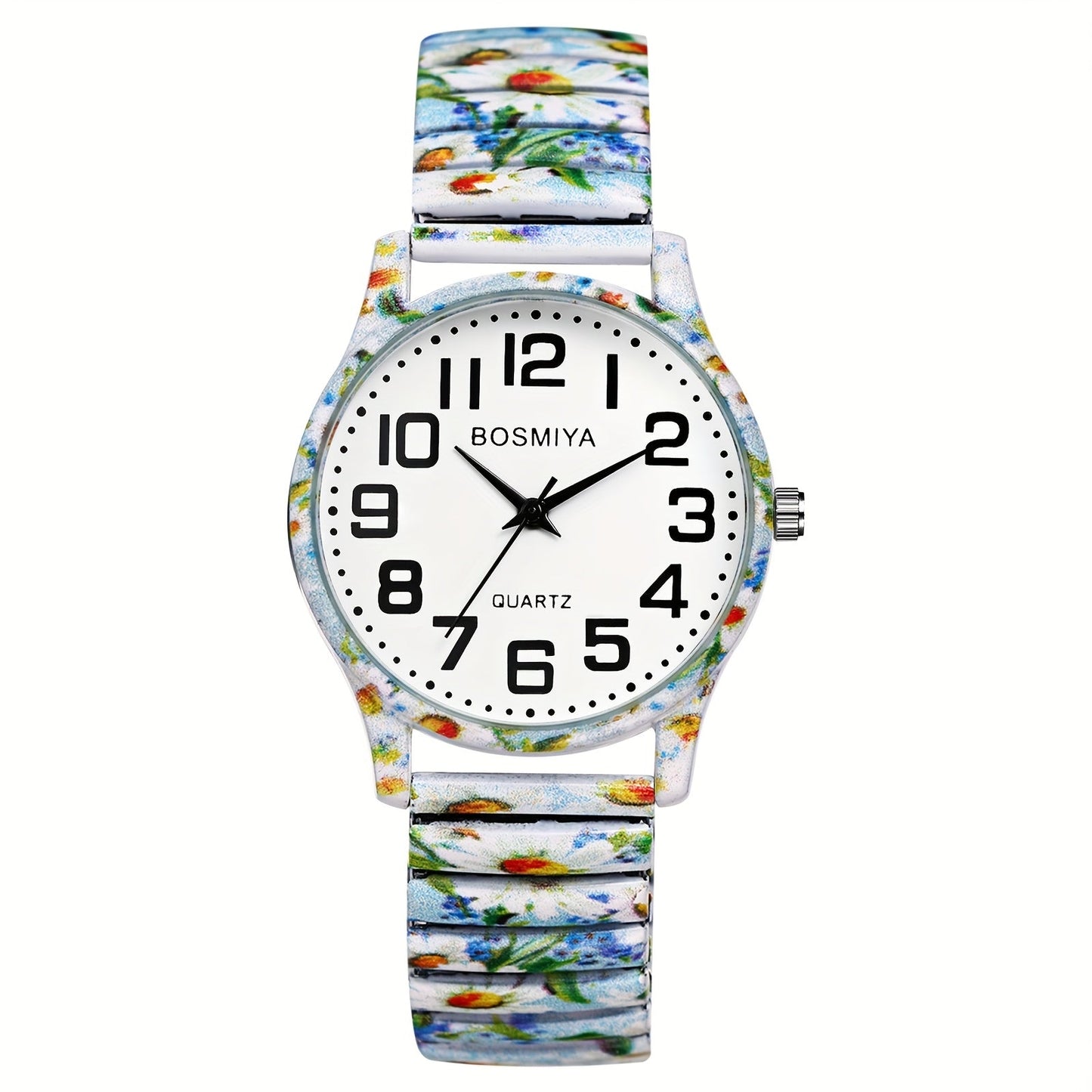 Women's Quartz Watch - Boho for Elastic Stretch Strap Analog Wristwatch - Large Arabic Numeral - product detail view 29